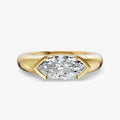 Half Bezel East West Marquise Diamond Ring