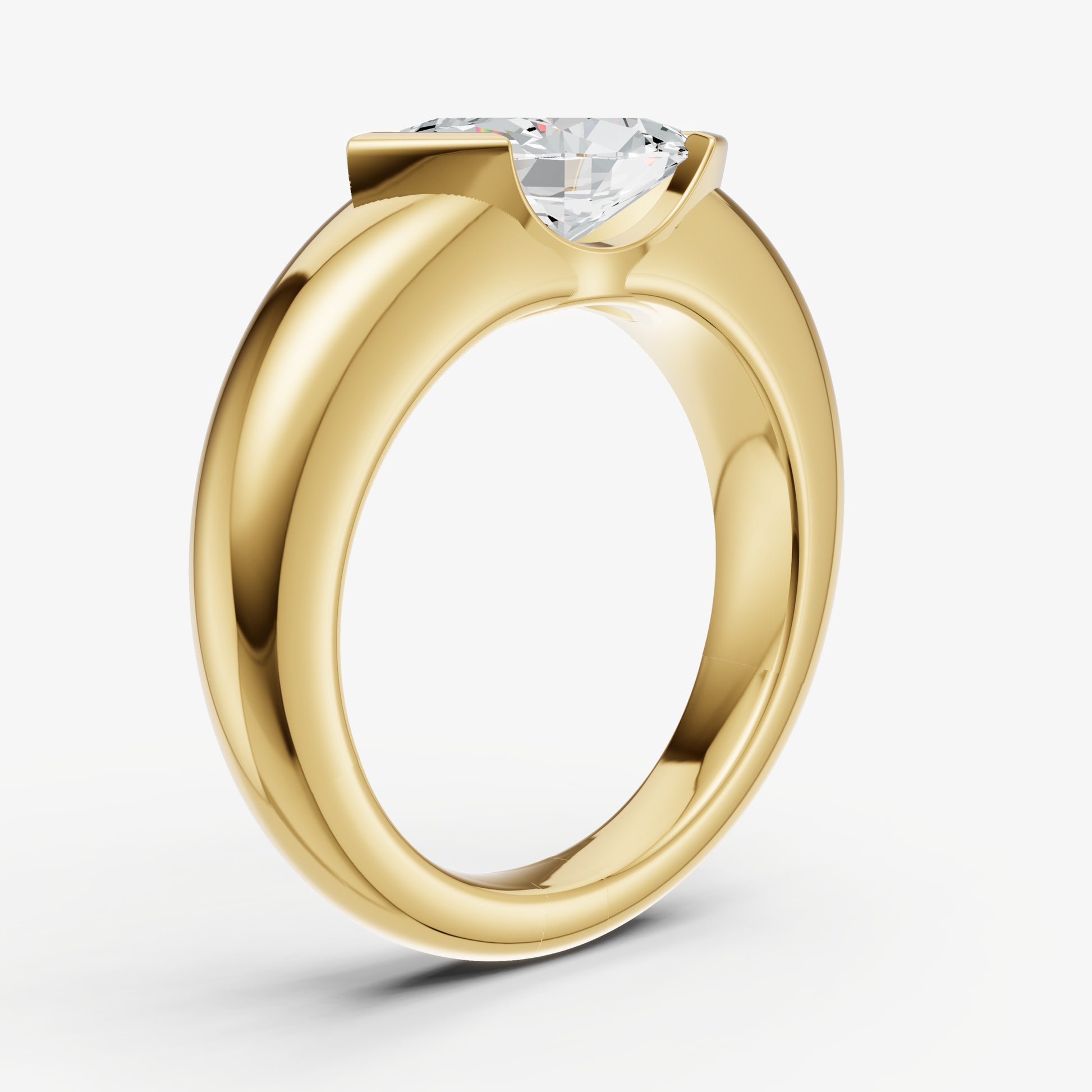 Half Bezel East West Marquise Diamond Ring