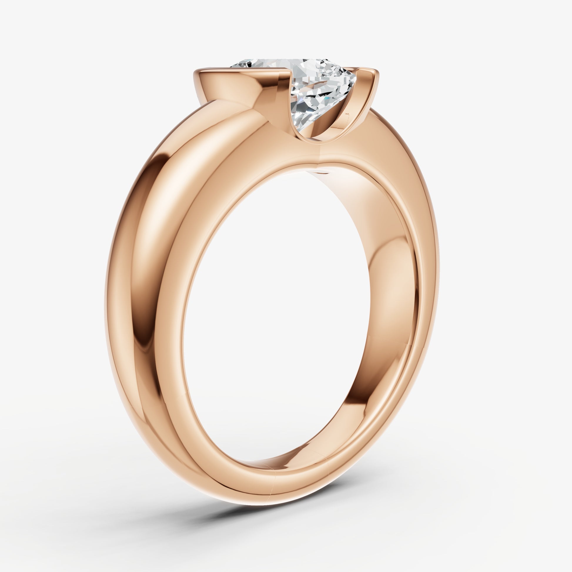 Half Bezel East West Old Miner Diamond Ring
