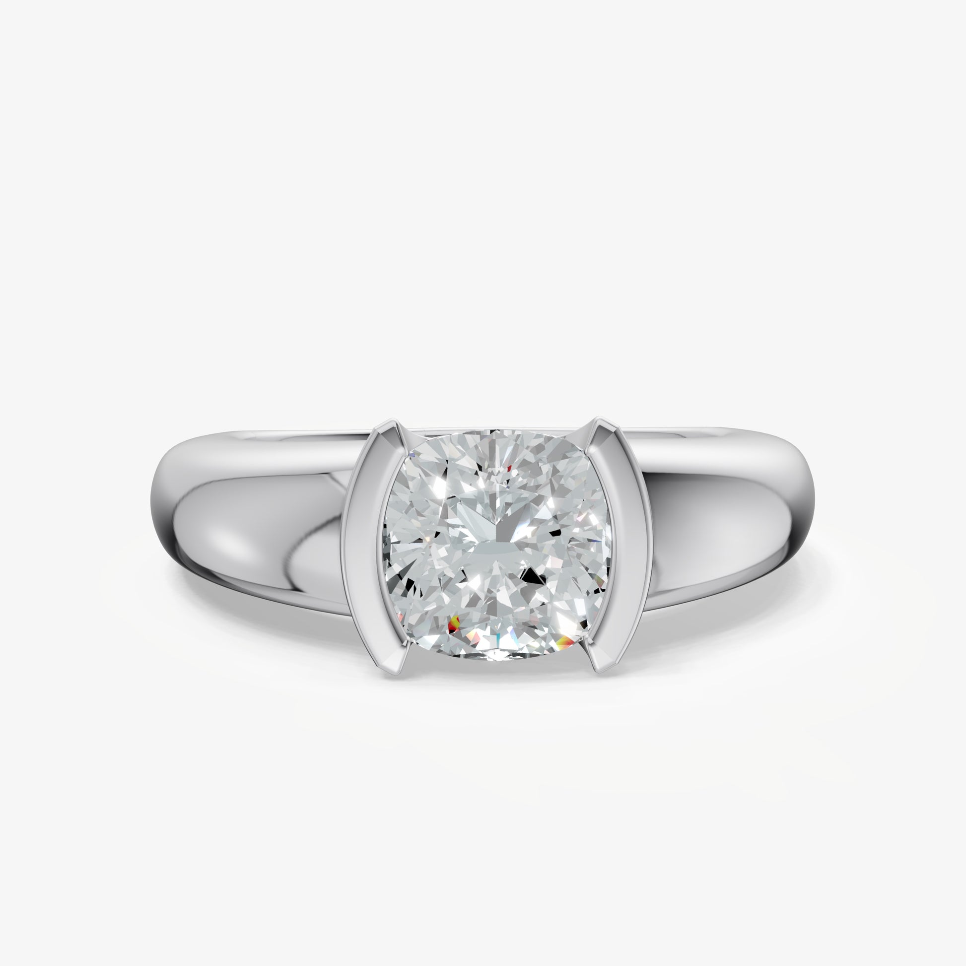 Half Bezel East West Old Miner Diamond Ring