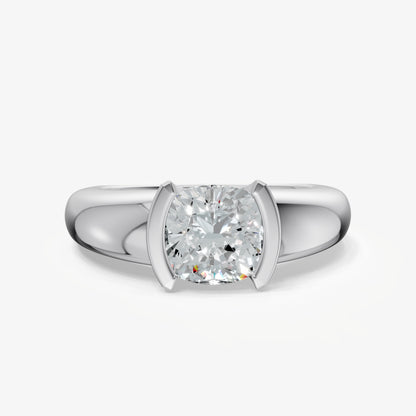 Half Bezel East West Old Miner Diamond Ring