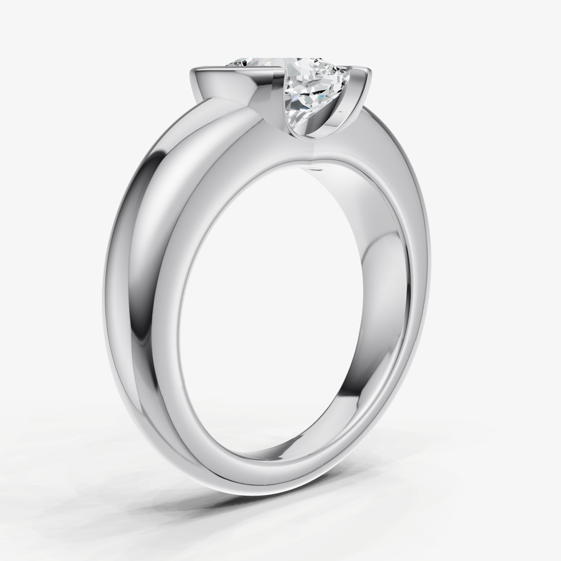 Half Bezel East West Old Miner Diamond Ring