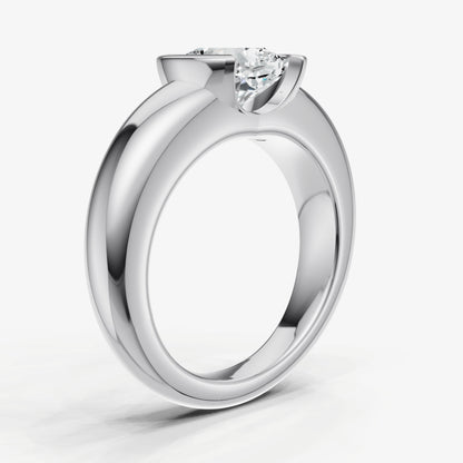 Half Bezel East West Old Miner Diamond Ring
