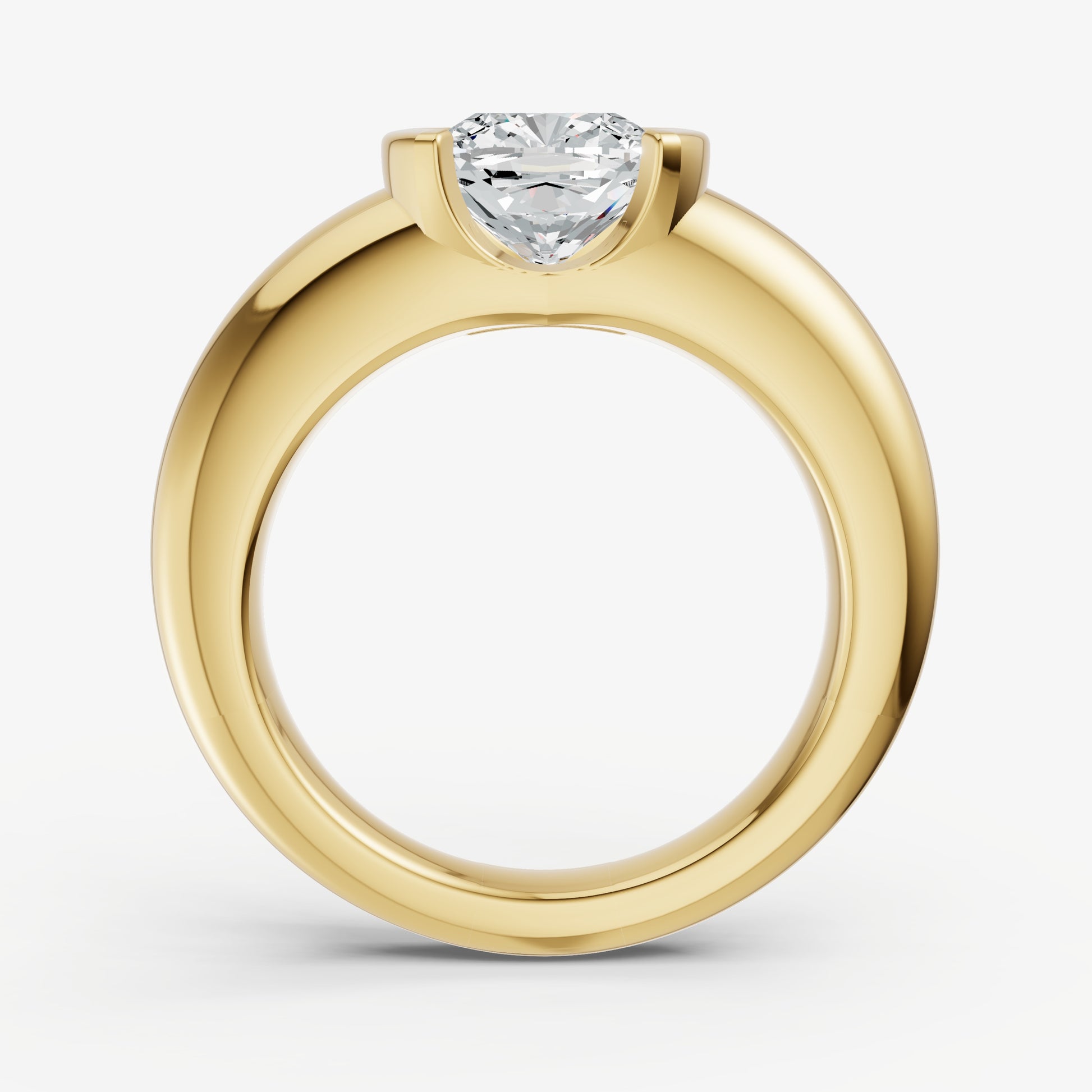 Half Bezel East West Old Miner Diamond Ring