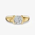 Half Bezel East West Old Miner Diamond Ring