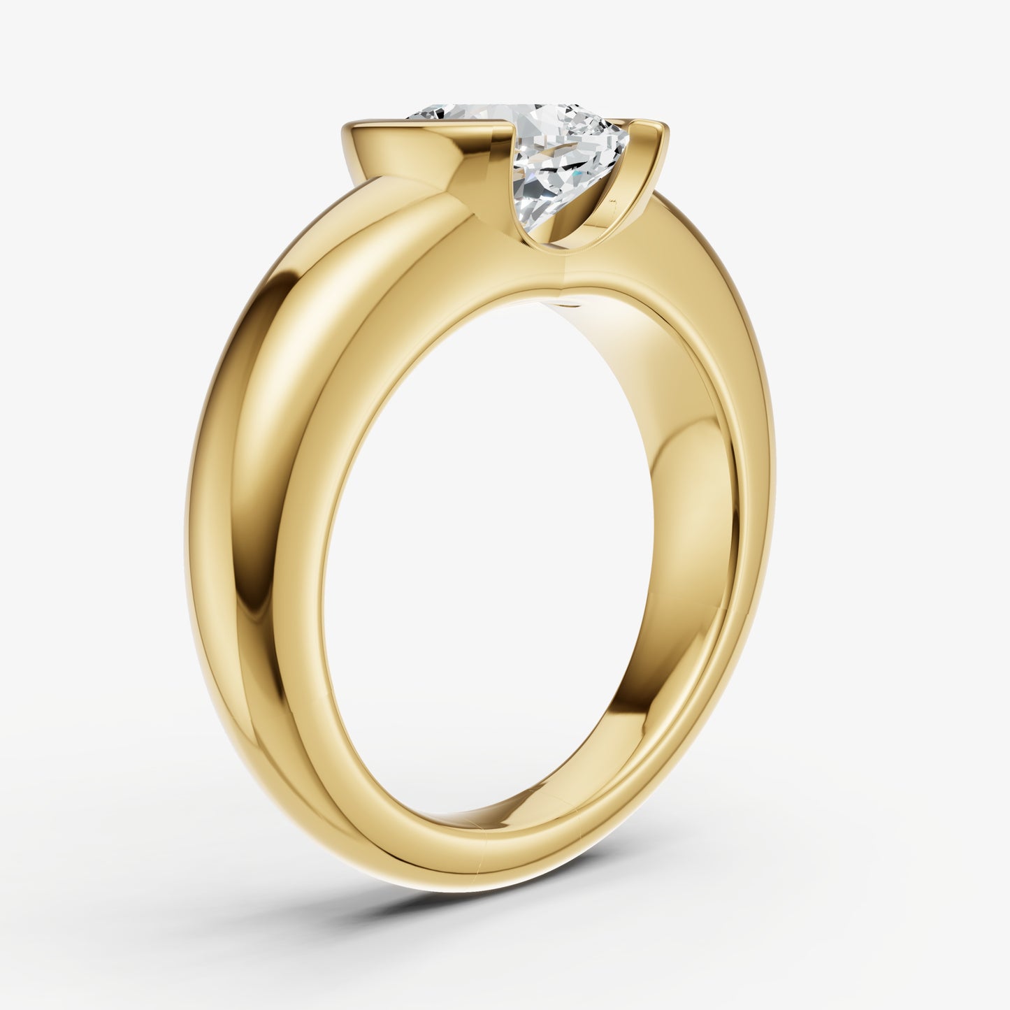 Half Bezel East West Old Miner Diamond Ring