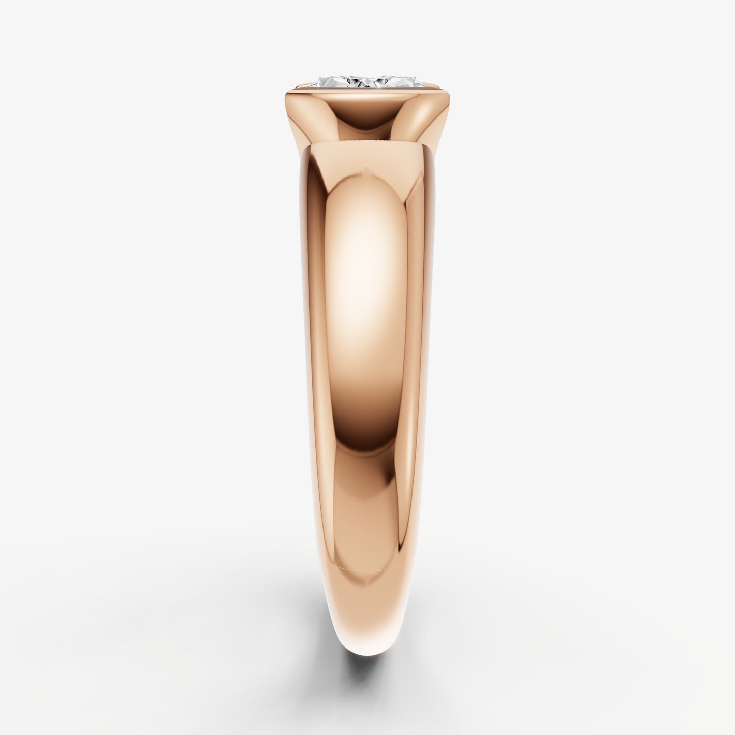 Half Bezel East West Oval Diamond Ring