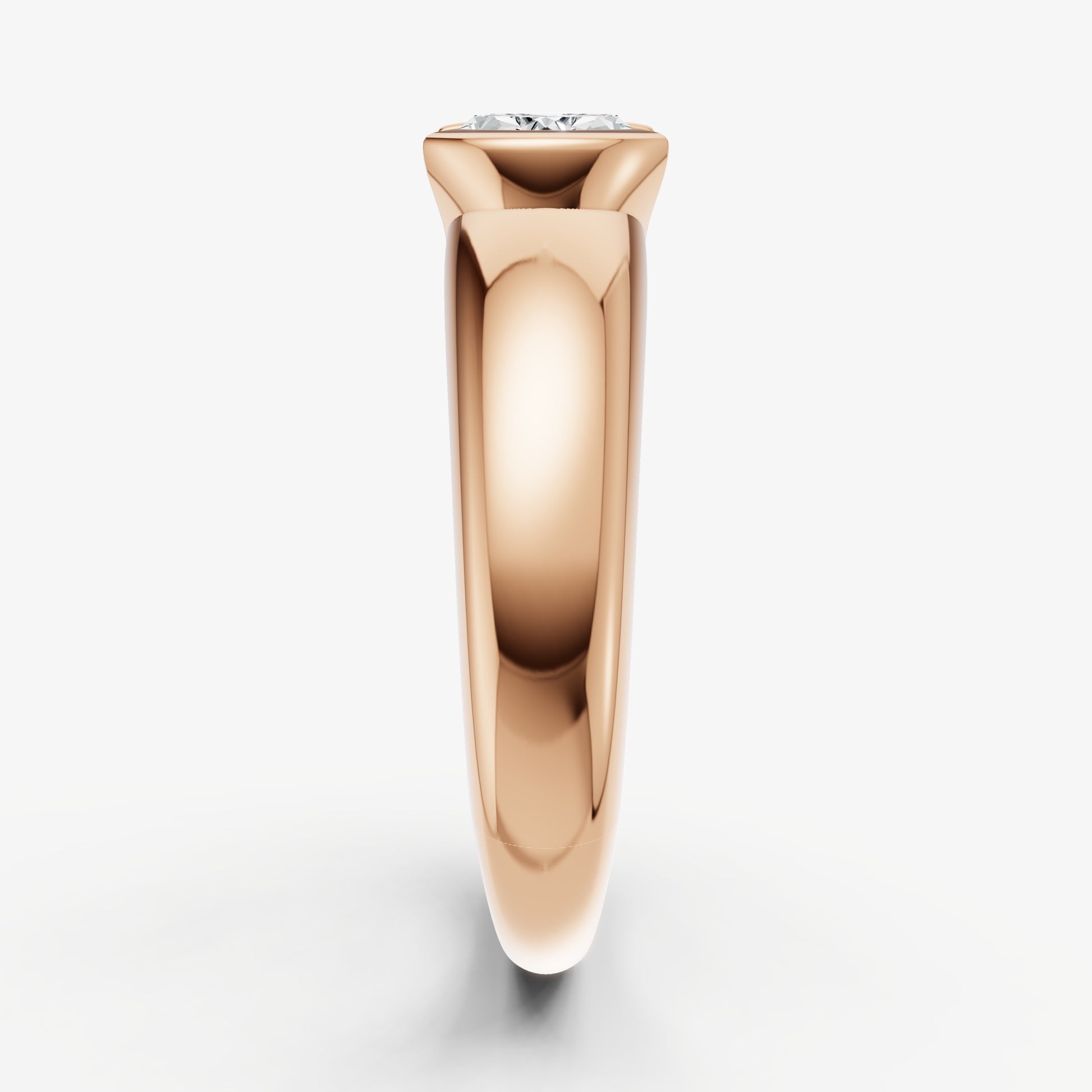 Half Bezel East West Oval Diamond Ring