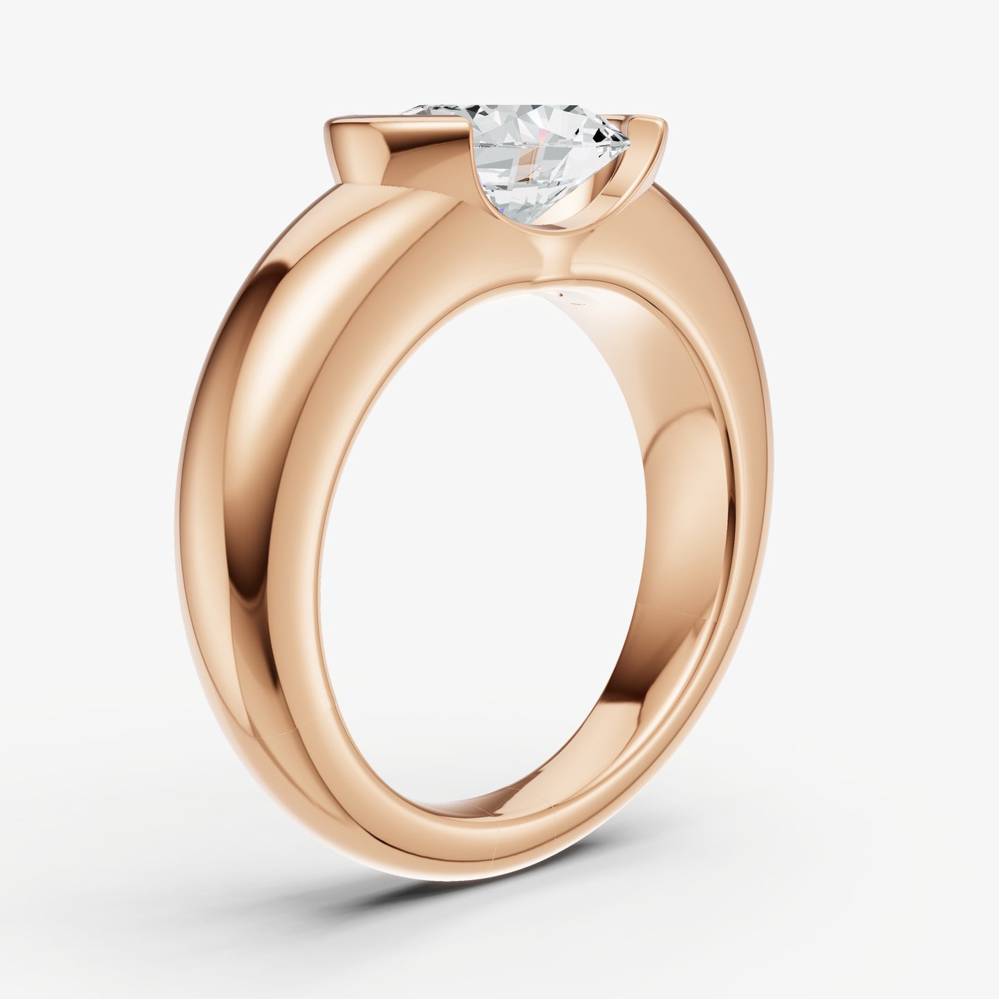 Half Bezel East West Oval Diamond Ring