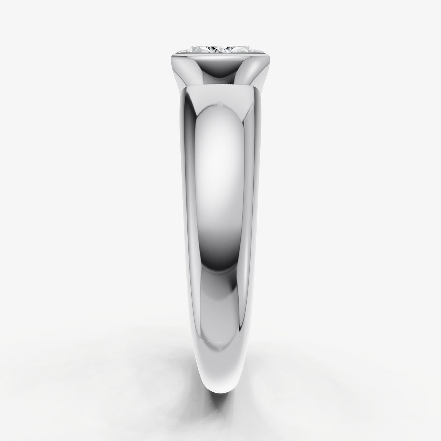 Half Bezel East West Oval Diamond Ring