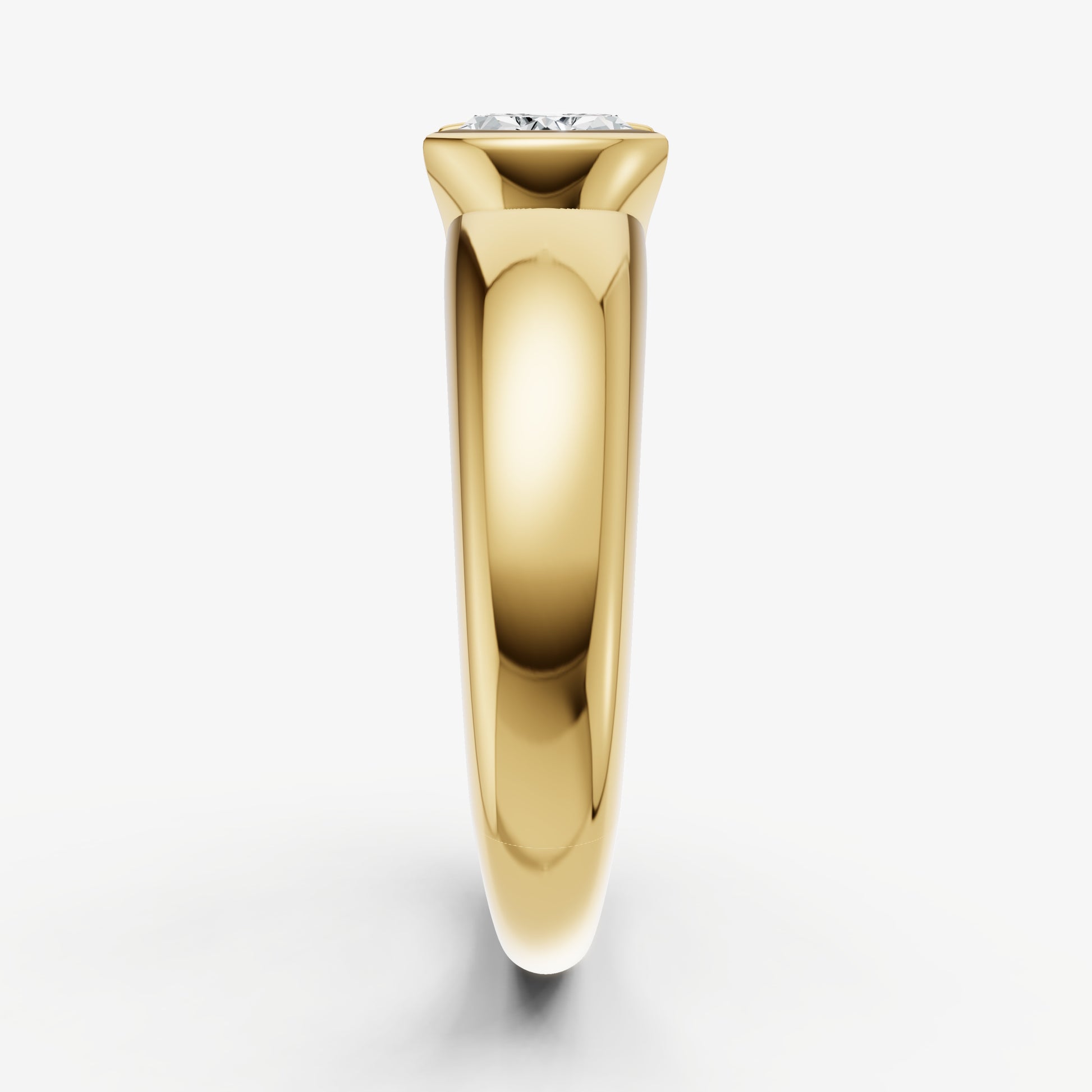 Half Bezel East West Oval Diamond Ring