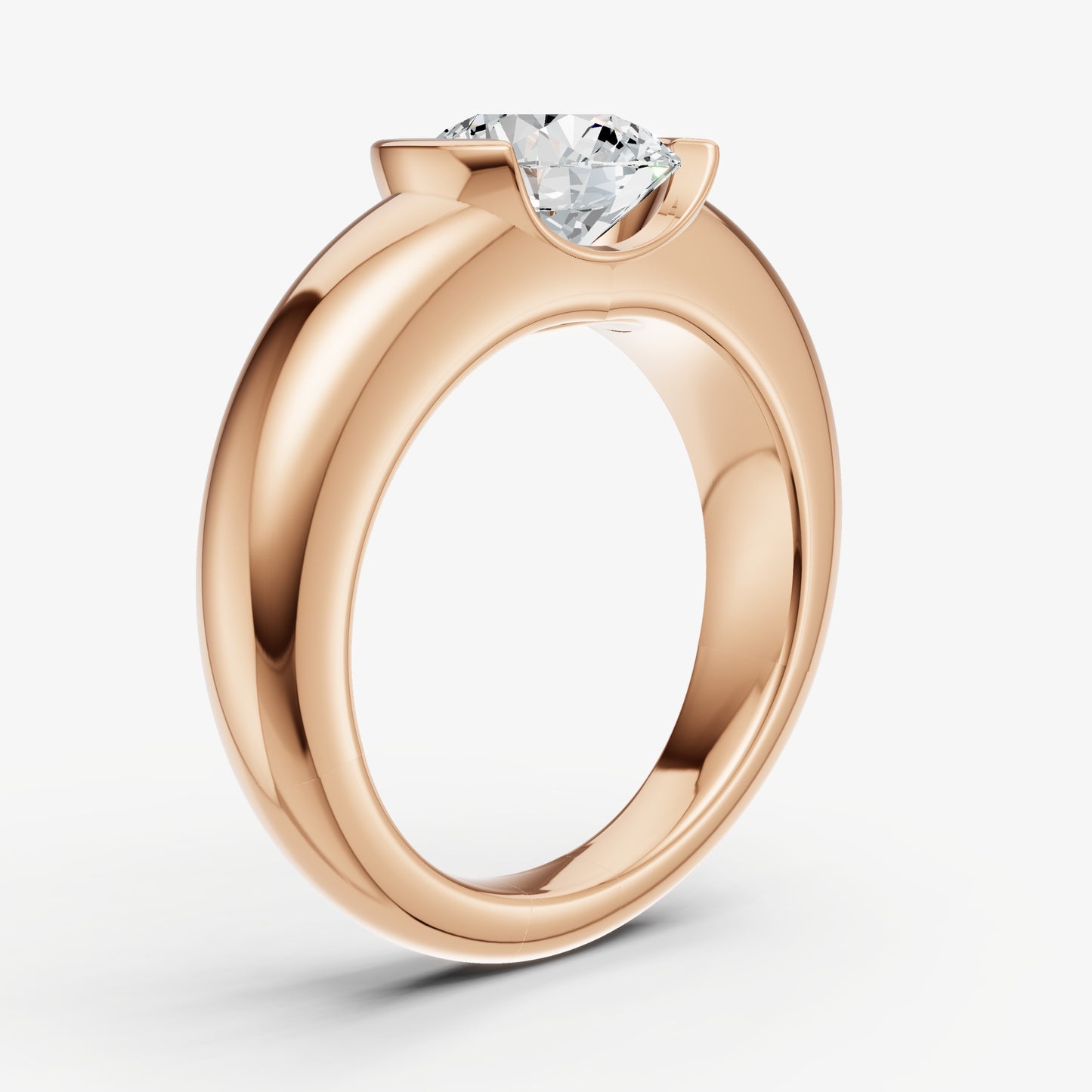 Half Bezel East West Round Diamond Ring