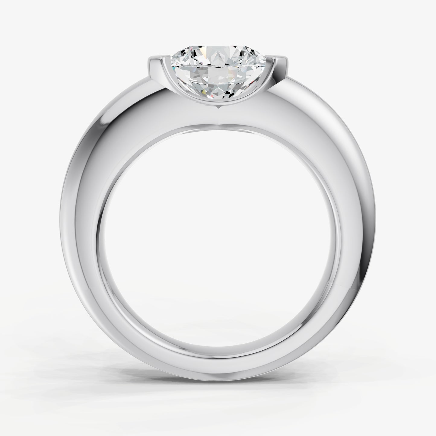 Half Bezel East West Round Diamond Ring