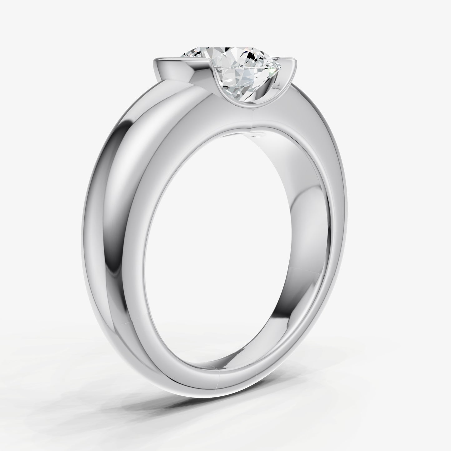 Half Bezel East West Round Diamond Ring