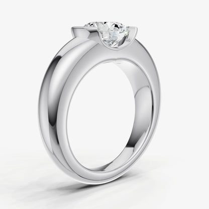 Half Bezel East West Round Diamond Ring