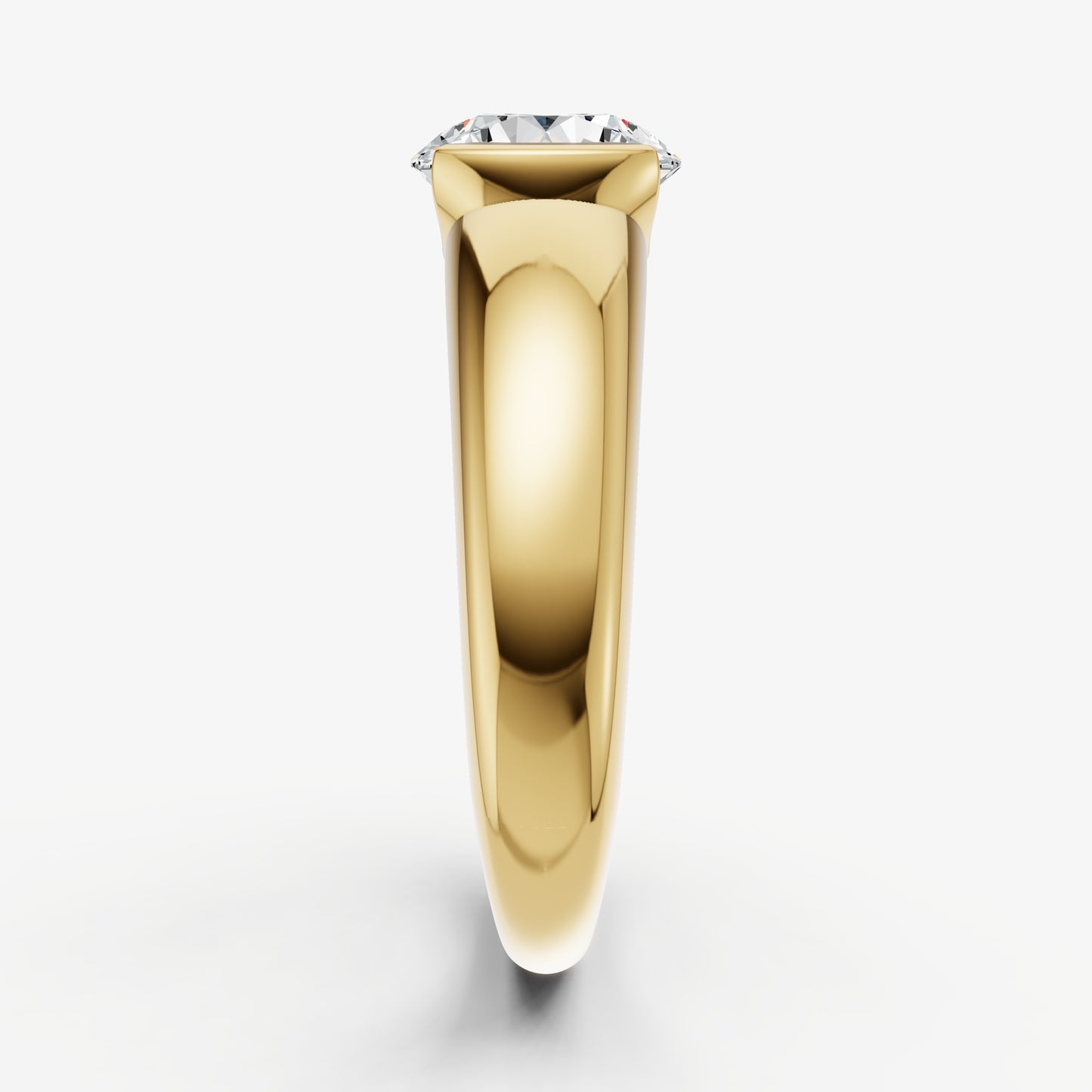 Half Bezel East West Round Diamond Ring