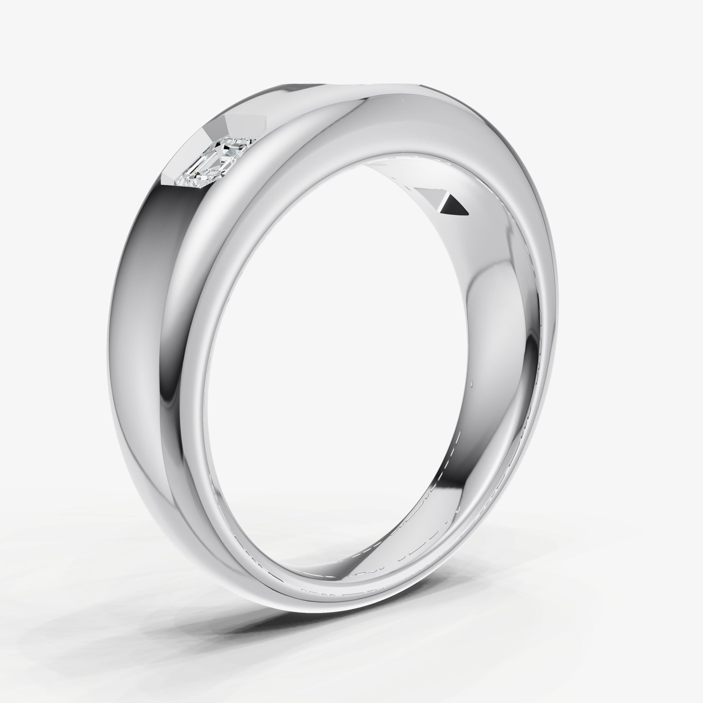 Diamond Set Gypsy Asscher Pinky Ring