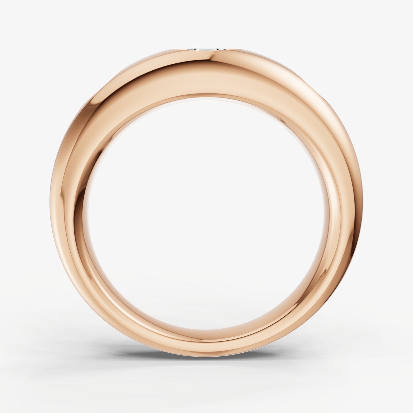 Diamond Set Gypsy Round Pinky Ring