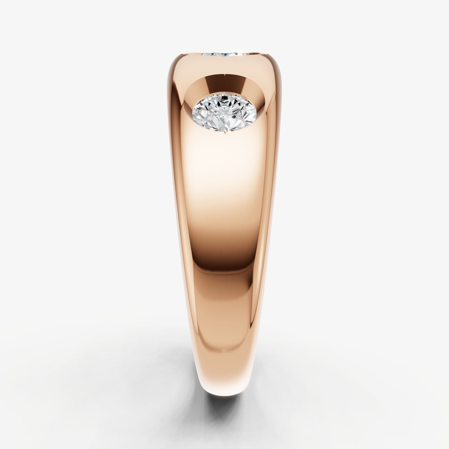 Diamond Set Gypsy Round Pinky Ring