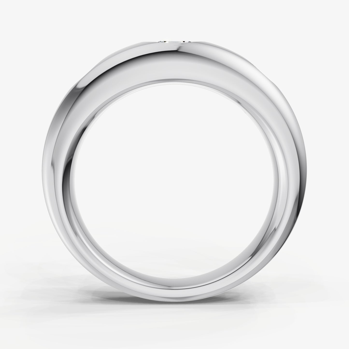 Diamond Set Gypsy Round Pinky Ring
