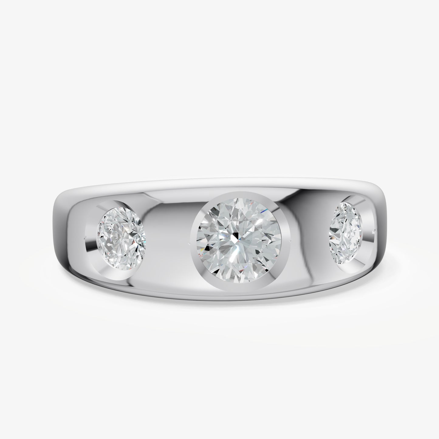 Diamond Set Gypsy Round Pinky Ring