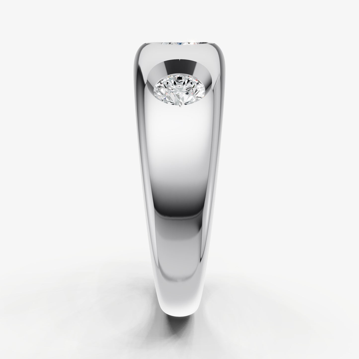 Diamond Set Gypsy Round Pinky Ring