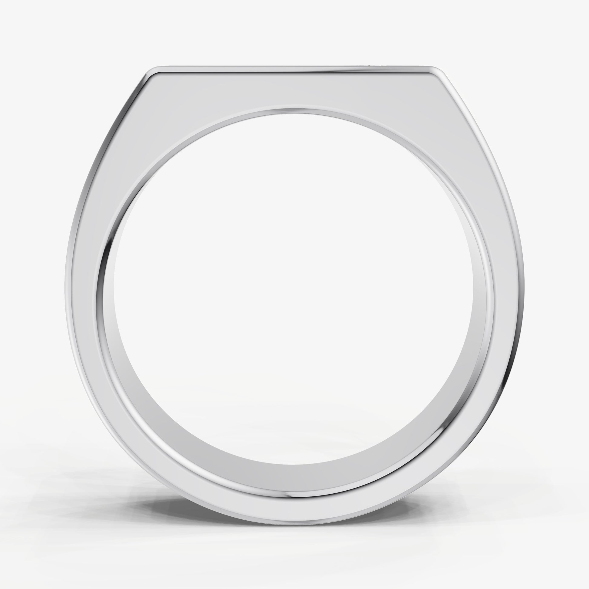 Hammer Set Signet Ring - Emerald