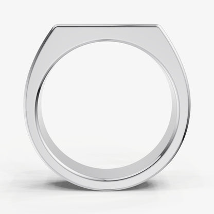 Hammer Set Signet Ring - Emerald