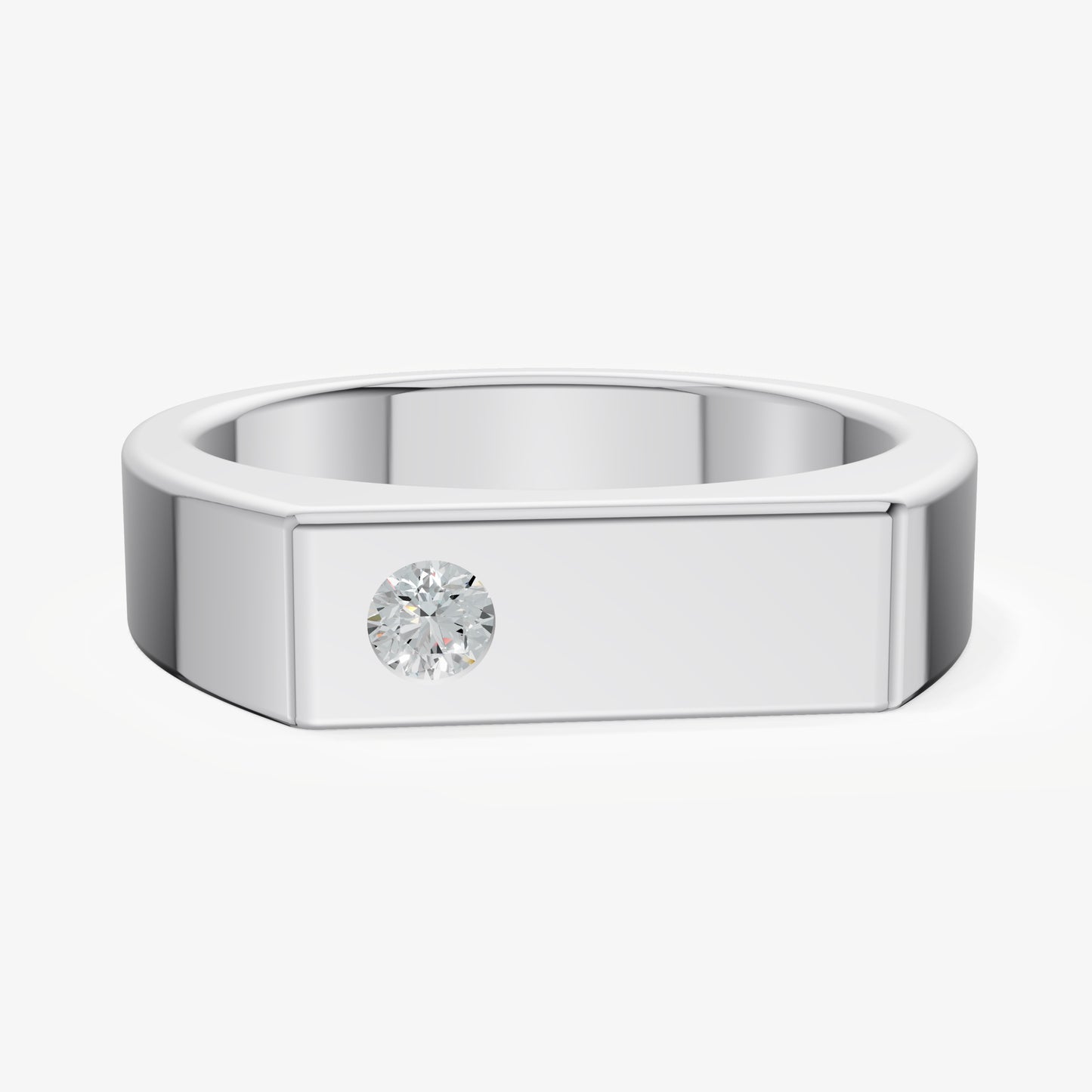 Hammer Set Signet Ring - Emerald