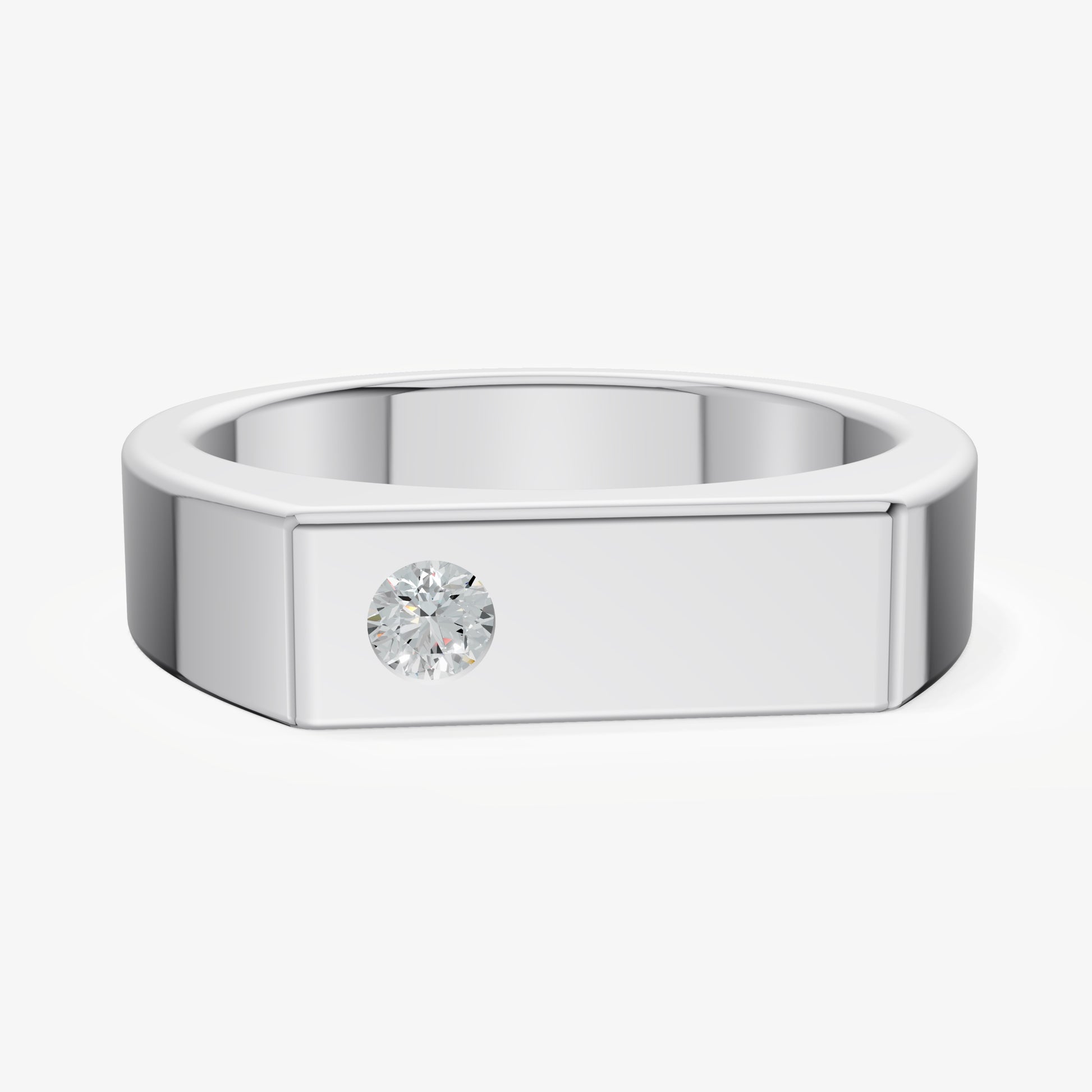 Hammer Set Signet Ring - Emerald