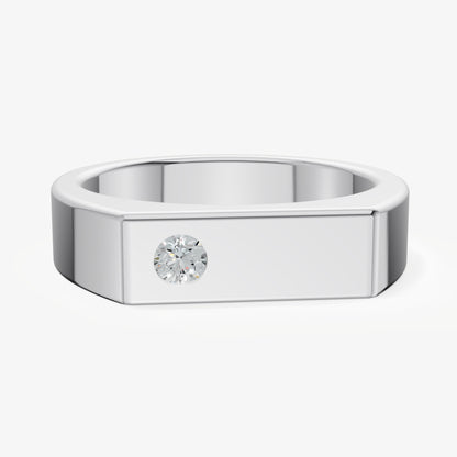 Hammer Set Signet Ring - Emerald