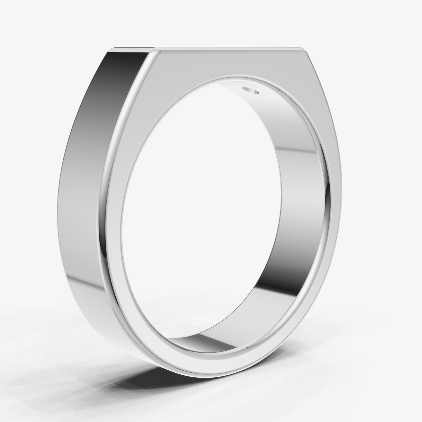 Hammer Set Signet Ring - Emerald