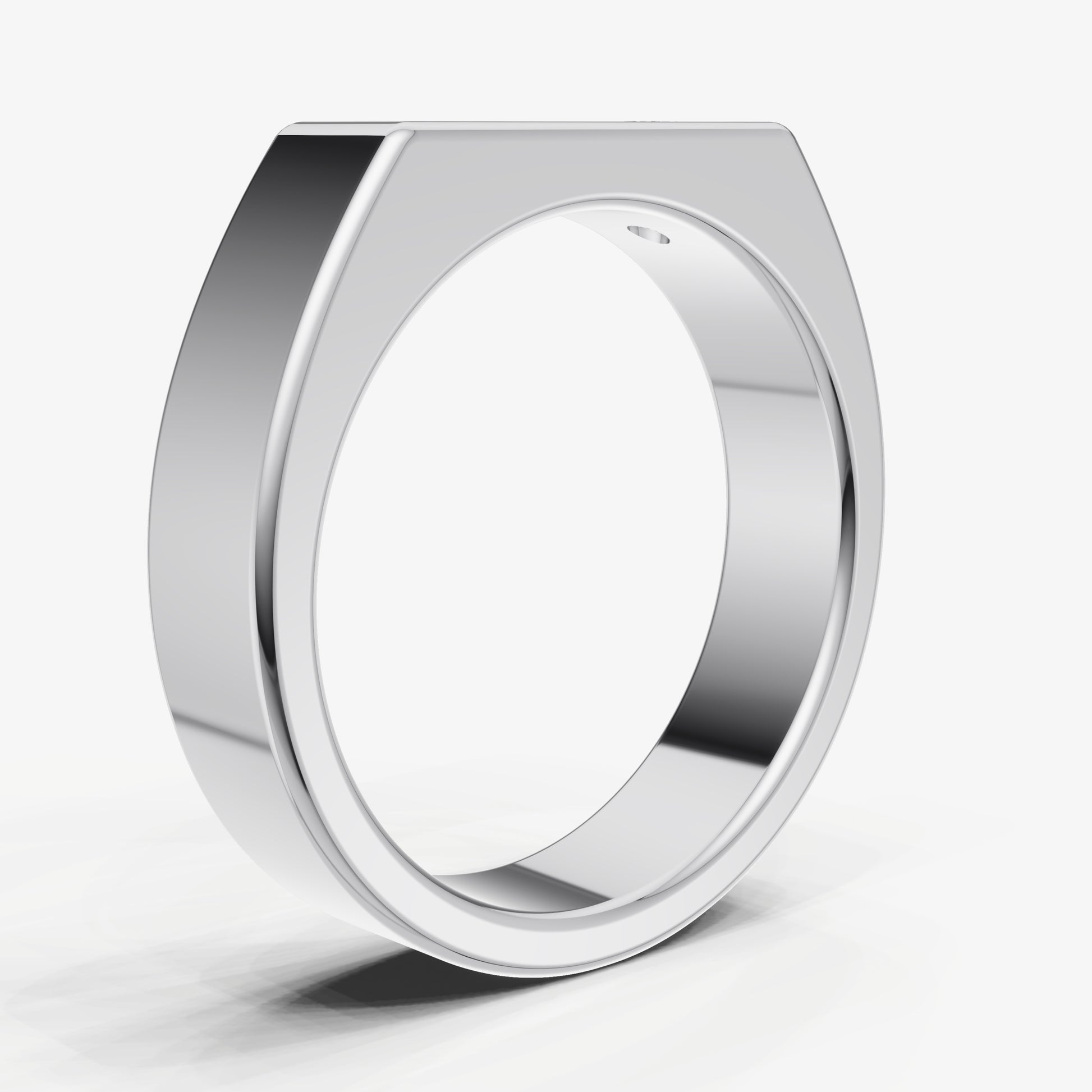 Hammer Set Signet Ring - Emerald