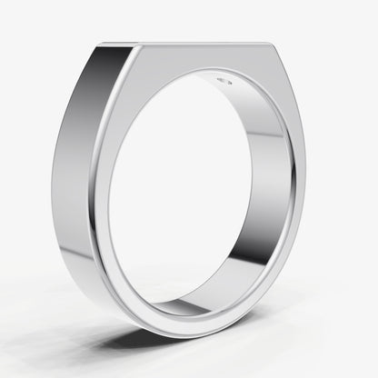 Hammer Set Signet Ring - Emerald