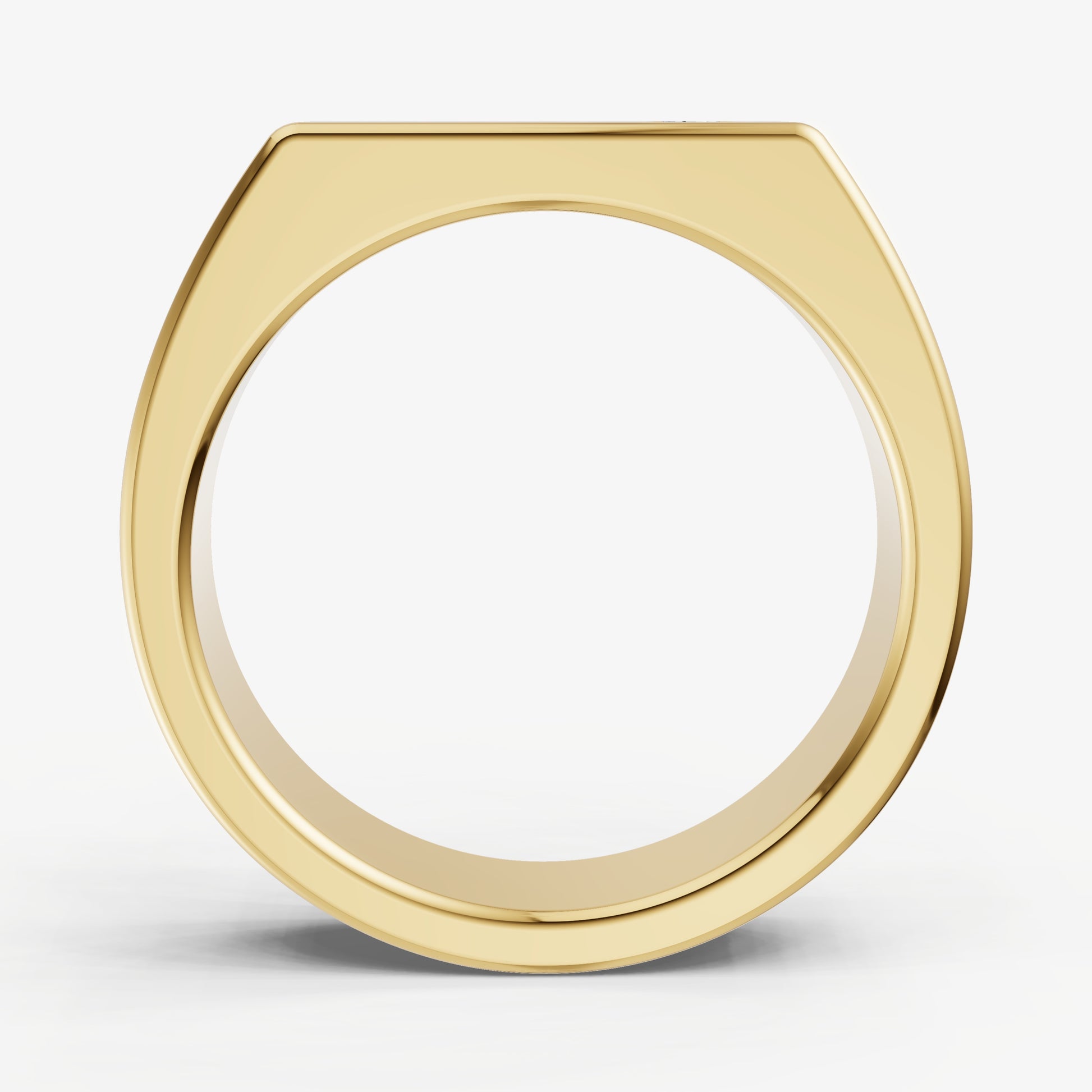 Hammer Set Signet Ring - Emerald