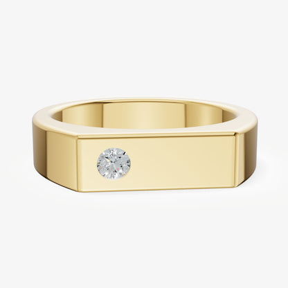 Hammer Set Signet Ring - Emerald