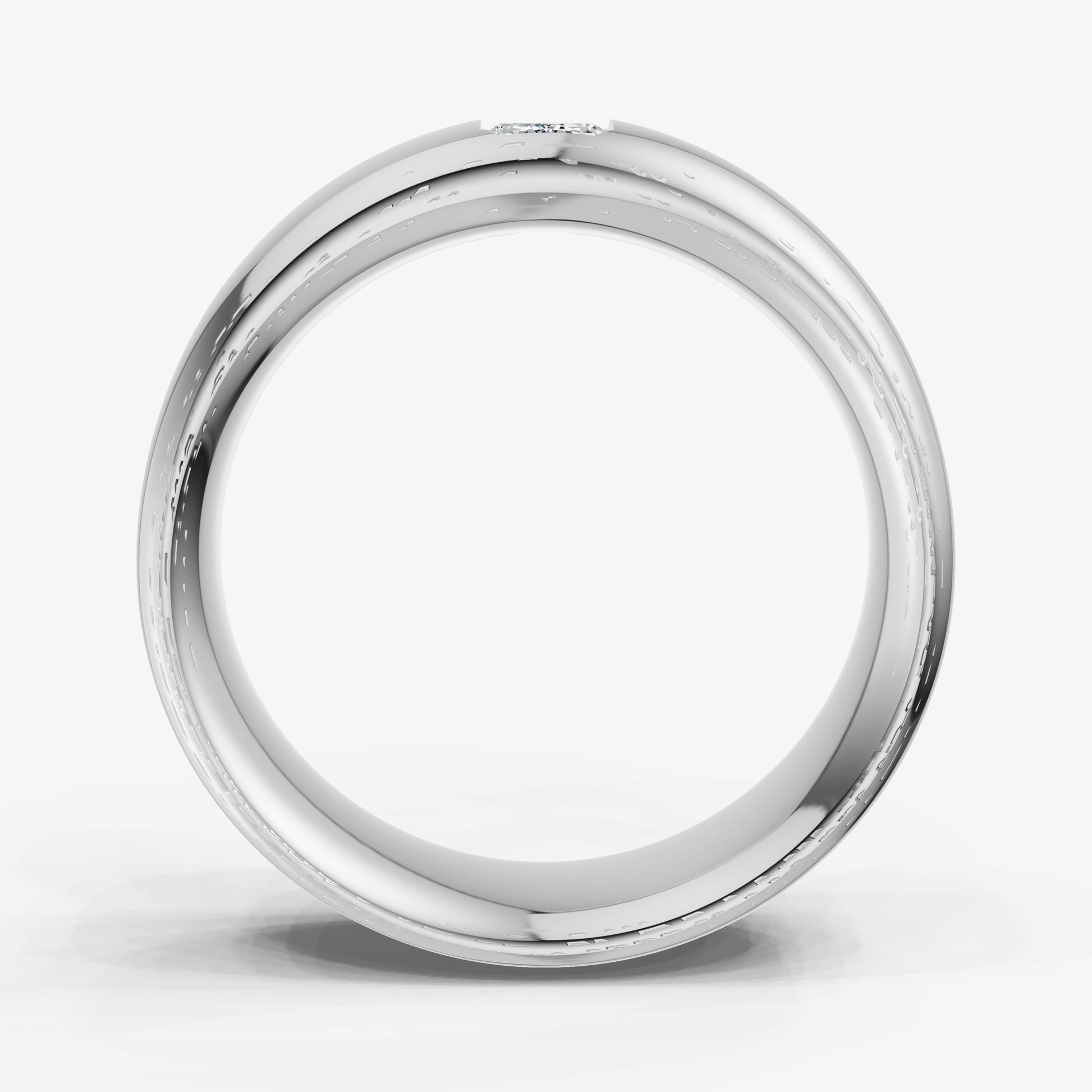 Classic Rounded Band with Hammer Set Ruby Diamond