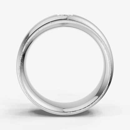 Classic Rounded Band with Hammer Set Ruby Diamond