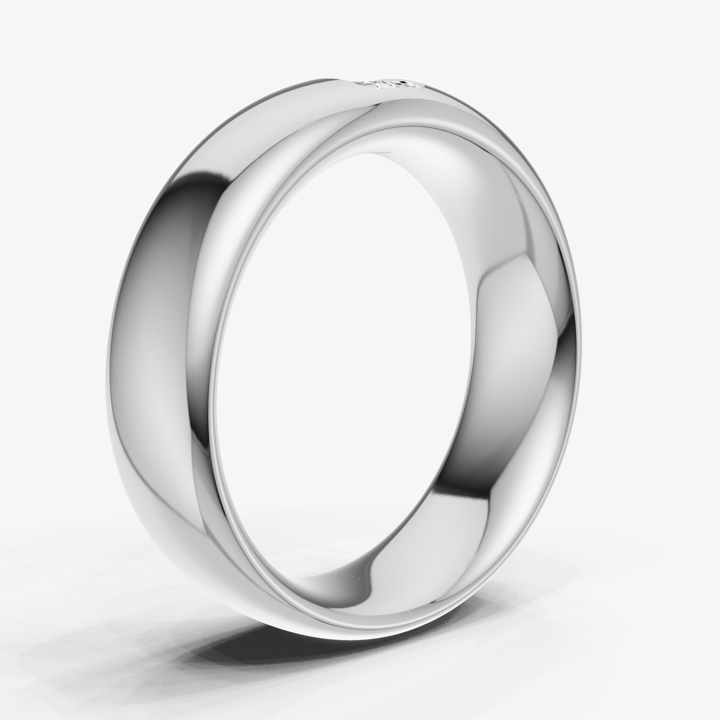 Classic Rounded Band with Hammer Set Ruby Diamond