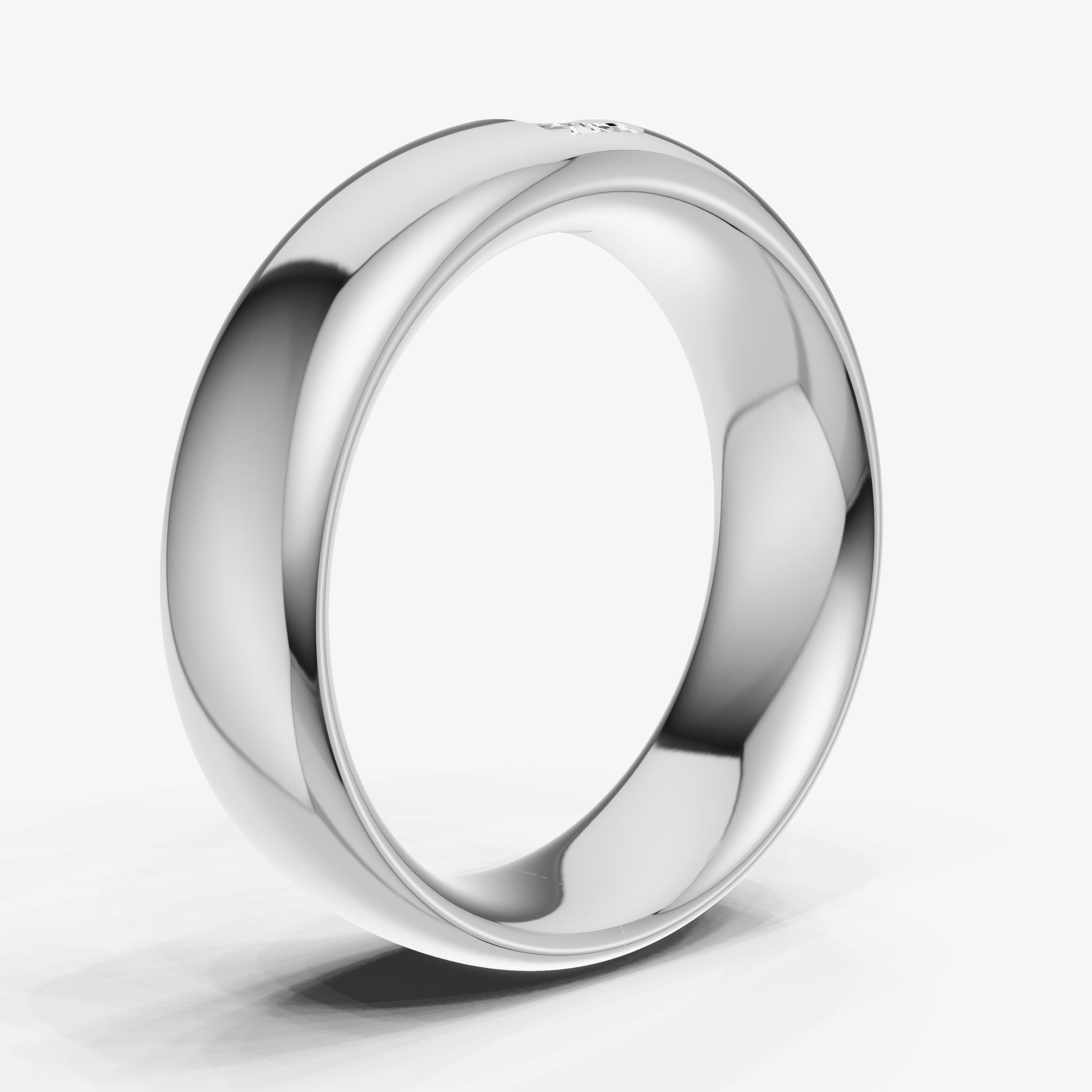 Classic Rounded Band with Hammer Set Ruby Diamond