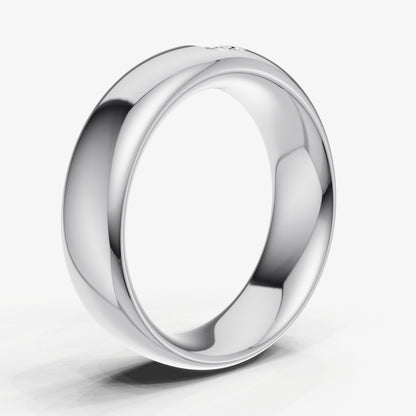 Classic Rounded Band with Hammer Set Ruby Diamond