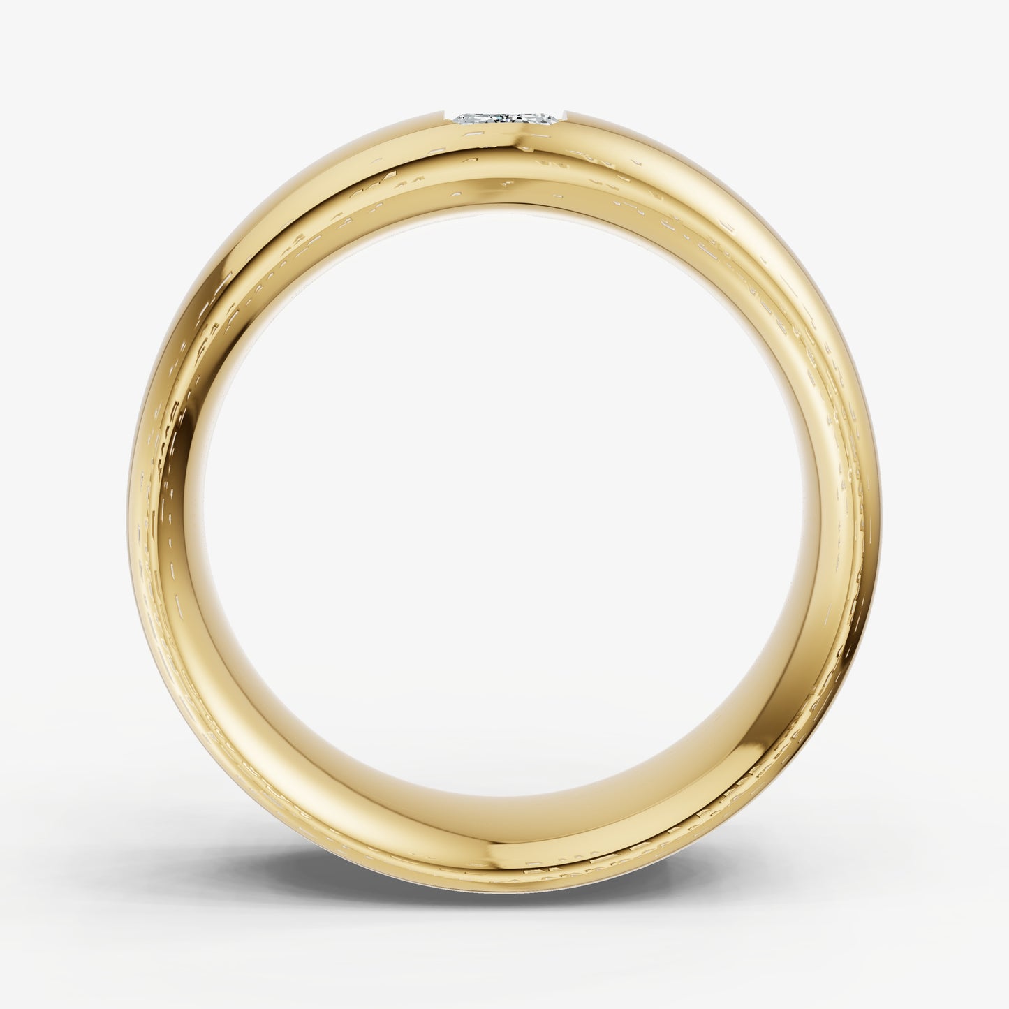 Classic Rounded Band with Hammer Set Ruby Diamond
