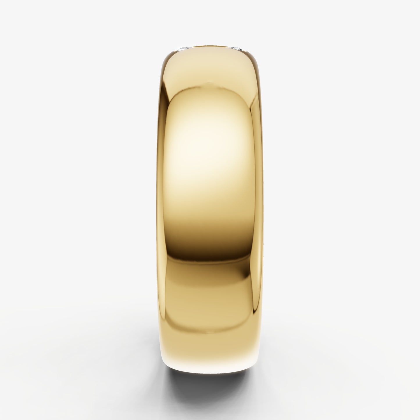 Classic Rounded Band with Hammer Set Ruby Diamond