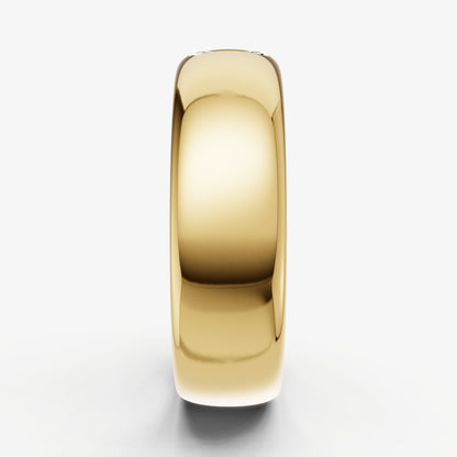Classic Rounded Band with Hammer Set Ruby Diamond