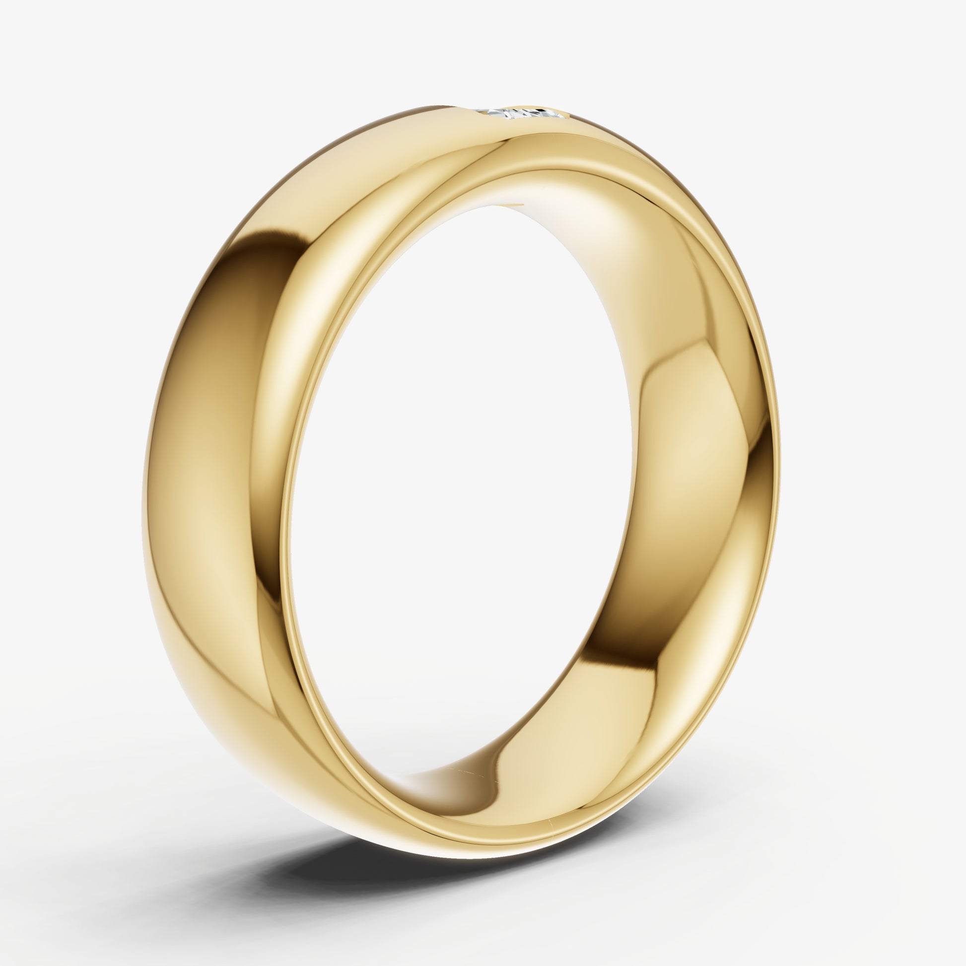 Classic Rounded Band with Hammer Set Ruby Diamond