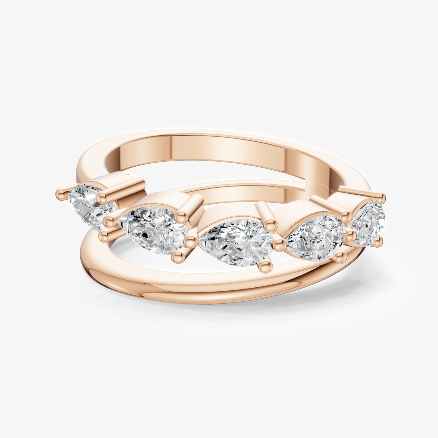 Pear Diamond Wrap Band
