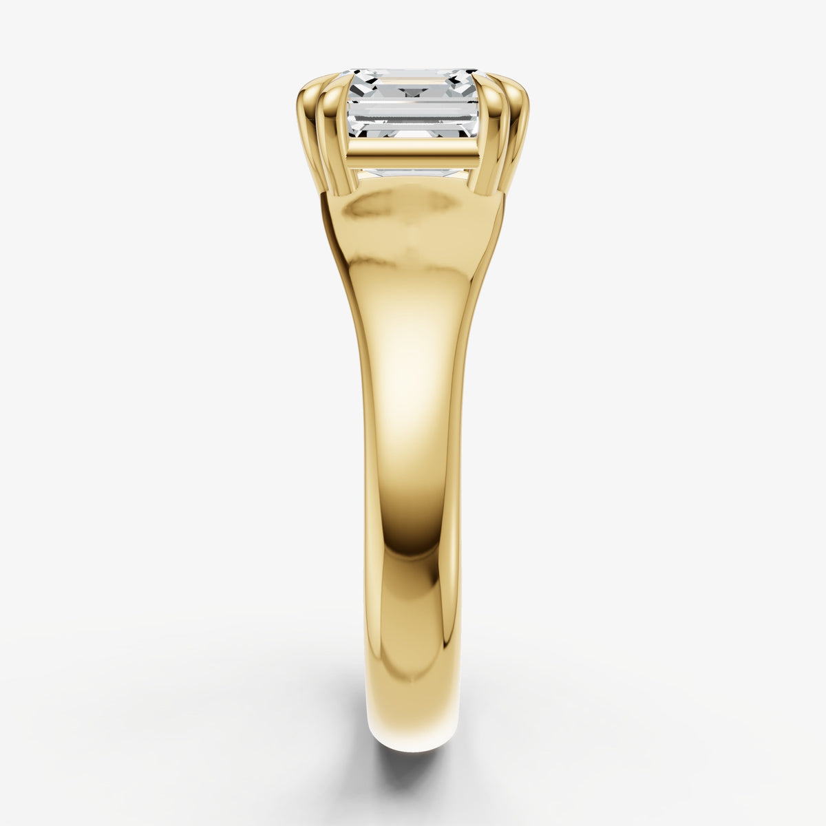 Large Taper Asscher Engagment Ring with Double Claws