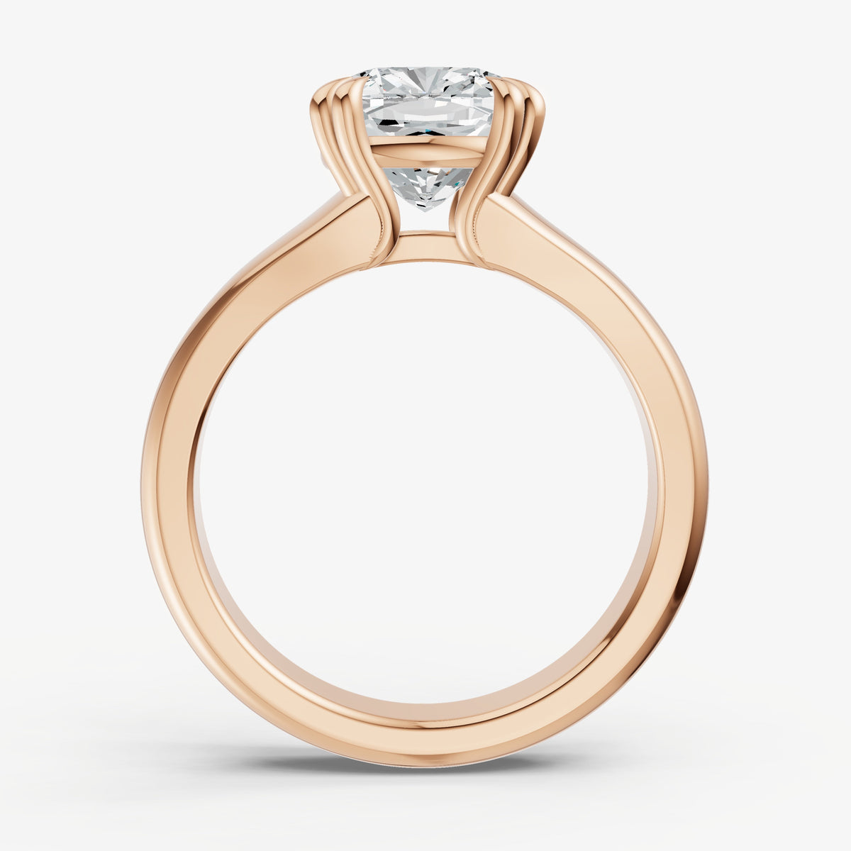 Large taper Cushion Engagment Ring with Double Claws