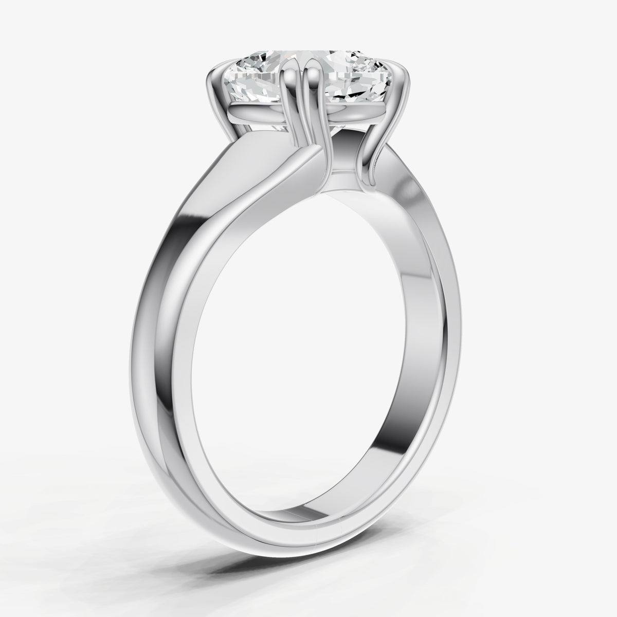 Large taper Cushion Engagment Ring with Double Claws