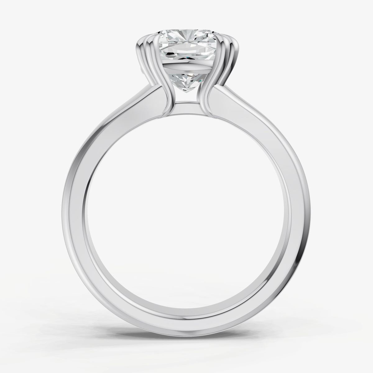 Large taper Cushion Engagment Ring with Double Claws